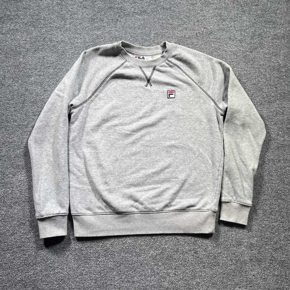 Fila Sweatshirt Women's S Gray Running Training Performance Workout Athletic
